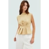 Rahat Kolsuz Bluz Yazlık Dokuma Polyester Karışımlı Trend Tasarım Seçkin Malzeme