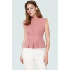 Rahat Kolsuz Bluz Yazlık Dokuma Polyester Karışımlı Trend Tasarım Seçkin Malzeme