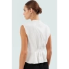 Rahat Kolsuz Bluz Yazlık Dokuma Polyester Karışımlı Trend Tasarım Seçkin Malzeme