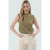 Rahat Kolsuz Bluz Yazlık Gofre Dokuma Polyester Elastan Ve Şık Mükemmel Uyum