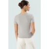 Rahat Örme Bluz Polyester Elastan Karışımı Fitted Kalıp Kısa Kol Kullanım