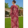 Rahat Pamuklu Maxi Elbise Etnik Desenli Balon Kol Günlük Şık Şık Görünüm Seçkin Malzeme Modern Stil