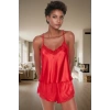 Rahat Saten Pijama Takımı Dantelli Kolsuz Kısa Paça Yazlık Ve Şık Trend Tasarım