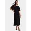 Rahat Şık Elbise Viskoz Polyester Örme Kumaş Bodycon Kesim Melek Kollu Seçkin Malzeme