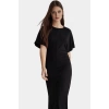 Rahat Şık Elbise Viskoz Polyester Örme Kumaş Bodycon Kesim Melek Kollu Seçkin Malzeme