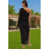 Rahat Triko Maxi Elbise Tek Omuzlu Plaj Şıklığı Kemer Detay Günlük Kullanım İçin Premium Kalite