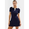 Rahat Triko Mini Elbise Polo Yaka Kısa Kol Bodycon Kaliteli İşçilik Seçkin Malzeme