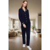 Rahat Uyku İçin Polar Pijama Takımı Sıcak Yumuşak Şık Görünüm Modern Stil