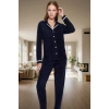 Rahat Uyku İçin Polar Pijama Takımı Sıcak Yumuşak Şık Görünüm Modern Stil