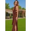 Rahat V Yaka Bağlamalı Maxi Elbise Nefes Alan Polyester Kumaş Rahat Ve Şık Premium Kalite