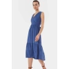 Rahat V Yaka Midi Elbise Polyester Dokuma Kumaş Yazlık Günlük Stil Kullanım İçin