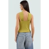 Rahat V Yaka Örme Bluz Polyester Elastan Kumaşlı Yazlık Profesyonel Görünüm
