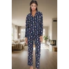 Rahat ve Şık %100 Pamuklu Kışlık Pijama Takımı Penguen Desenli Özel Tasarım Profesyonel Görünüm