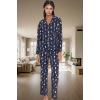 Rahat ve Şık %100 Pamuklu Kışlık Pijama Takımı Penguen Desenli Özel Tasarım Profesyonel Görünüm