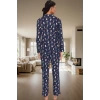 Rahat ve Şık %100 Pamuklu Kışlık Pijama Takımı Penguen Desenli Özel Tasarım Profesyonel Görünüm