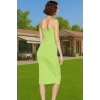 Rahat Ve Şık Askılı Midi Elbise Polyester Elastan Örme Kumaş Kaliteli İşçilik Özenle Seçilmiş