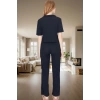 Rahat ve Şık Ayıcıklı Homewear Pijama Takımı Polyester Elastan Kumaş Dayanıklı Malzeme