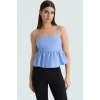 Rahat ve Şık Dacron Crop Bluz Günlük Kombinler İçin Görünüm Mükemmel Uyum Trend Tasarım