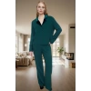 Rahat ve Şık Kadın Pijama Takımı %100 Viskoz Zümrüt Kışlık Seçkin Malzeme Dayanıklı