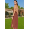 Rahat ve Şık Kadın Plaj Elbisesi Midi Boy V Yaka Viskoz Polyester Rahat Kullanım