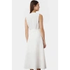 Rahat ve Şık Midi Elbise A line Kalıp Keten Görünümlü Dokuma Kumaş Modern Stil