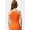 Rahat ve Şık Midi Elbise Örme Kumaş Halter Yaka Bodycon Modern Stil Görünüm