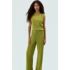 Rahat ve Şık Pilise Örme Pantolon Bluz Takım Polyester Özenle Seçilmiş Konforlu Kesim