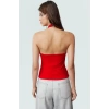 Rahat ve Şık Scuba Krep Crop Bluz Halter Yaka Polyester Karışımı Özenle Seçilmiş