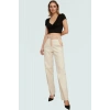 Rahat ve Şık Viskoz Bluz Kruvaze Crop V Yaka Fitted Modern Stil Konforlu Kesim