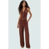 Rahat Viskoz Dokuma Kadın Yelek Pantolon Takım Düşük Bel Geniş Paça Yazlık Modern Stil