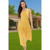 Rahat Viskoz Kumaştan Çiçekli Desenli Midi Skater Elbise Kaliteli İşçilik Premium Kalite Şık Görünüm