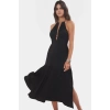 Rahat Viskoz Maxi Elbise Örme Kumaş Bisiklet Yaka Cut Out Detaylı Plaj Şıklığı Modern Stil