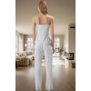 Rahat Viskoz Pijama Takımı; Çiçek Desenli İnce Askılı Normal Bel Geniş Paça Trend Tasarım