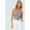 Rahat Yazlık Polyester Bluz Straplez Triko Örme Uzun Ömürlü Modern Stil Konforlu Kesim