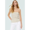 Rahat Yazlık Polyester Bluz Straplez Triko Örme Uzun Ömürlü Modern Stil Konforlu Kesim