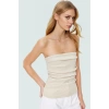 Rahat Yazlık Polyester Bluz Straplez Triko Örme Uzun Ömürlü Modern Stil Konforlu Kesim