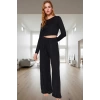 Rahatlığıyla Büyüleyecek Pijama Takımı Viskon Örme Geniş Paça Yüksek Bel Kalite