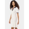 Ramadan Koleksiyonu Bodycon Mini Elbise Triko Kumaş Polo Yaka Yazlık Günlük Kullanım İçin