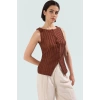 Regular Bluz Gofre Örme Kumaş Kayık Yaka Günlük Kullanım Kaliteli İşçilik