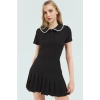 Regular Dantel Detaylı Kaşkorse Örme Bluz Bebe Yaka Fitted Kalıp Yazlık Rahat Ve Şık