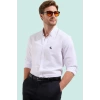 Regular Fit Erkek Pamuklu Gömlek Flamlı Kumaş Nakış Detayı Yaz Rahatlığı Dayanıklı Malzeme