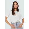 Regular Kalıp Pamuklu Bluz Brodeli Detay Dik Yaka Yaz Günlük Kullanım İçin