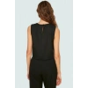 Regular Kalıp Polyester Crop Bluz Bisiklet Yaka Aerobin Dokuma Yazlık Yüksek Kalite