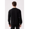 Erkek Siyah O Yaka Sweatshirt Basic Tasarım Rahat Kesim Konforlu Kışlık Üç İplik