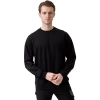 Erkek Siyah O Yaka Sweatshirt Basic Tasarım Rahat Kesim Konforlu Kışlık Üç İplik
