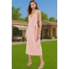 Şık A Kesim Midi Abiye Elbise Polyester Elastan Dokuma Kumaş Profesyonel Görünüm Modern Stil