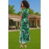 Şık Abiye Elbise Örme Tül Midi Boy Çok Renkli Desenli Rahat Ve Şık Özenle Seçilmiş Modern Stil