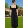 Şık Agraflı Midi Örme Elbise Dar Kalıp Polyester Yazlık Modern Stil Şık Görünüm Zarifane Tasarım