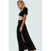 Şık Bluz Etek Takım Viskoz Polyester Karışımı Rahat Kalıp Yazlık Mükemmel Uyum Trend Tasarım