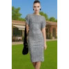 Şık Bodycon Abiye Elbise Payet İşlemeli Polyester Karışımlı Midi Boy Seçkin Malzeme